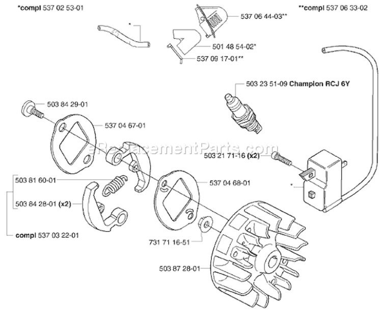 Page I Diagram and Parts List for 326 E X-Series E-Tech 2 -2002-02 Husqvarna Edger