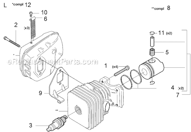 Page L Diagram and Parts List for 326 HD 60 X-Series 2003-01 Husqvarna Hedge Trimmer