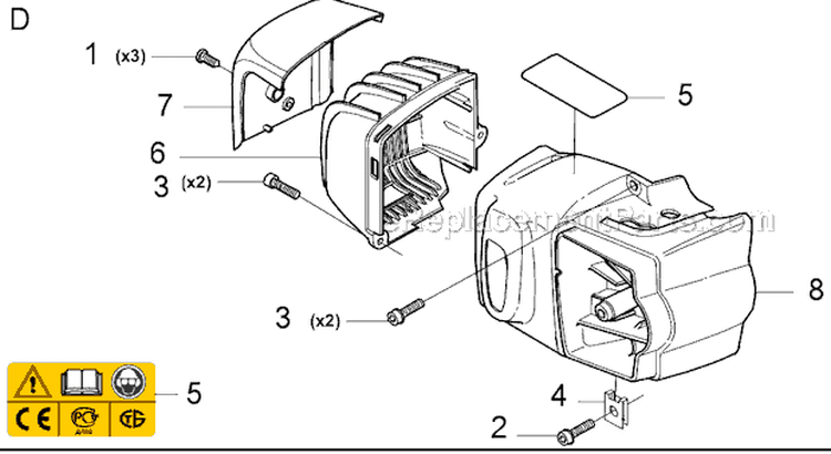 Page D Diagram and Parts List for 326 HD 60 X-Series 2003-01 Husqvarna Hedge Trimmer