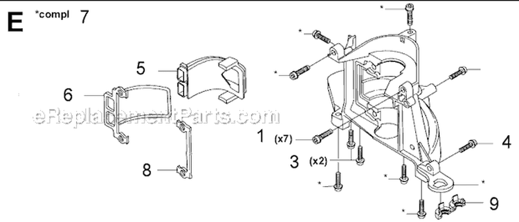 Page E Diagram and Parts List for 326 HD 60 X-Series 2003-01 Husqvarna Hedge Trimmer