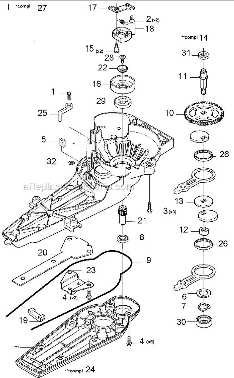 Page I Diagram and Parts List for 326 HD 60 X-Series 2003-01 Husqvarna Hedge Trimmer