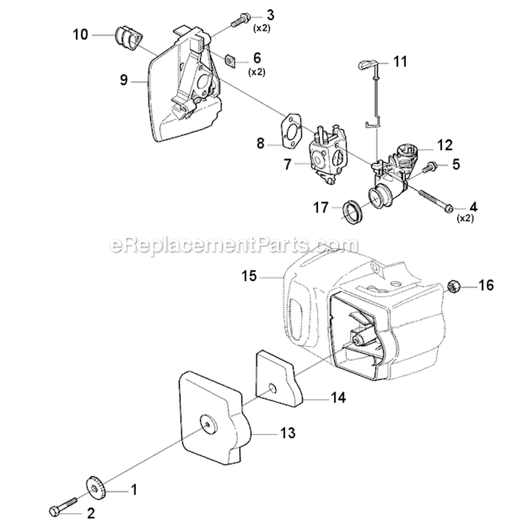 Page B Diagram and Parts List for 326 HD 75 X-Series 2002-02 Husqvarna Hedge Trimmer