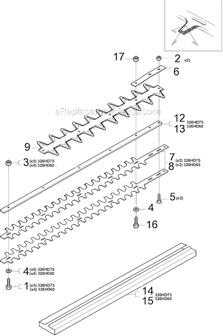 Page G Diagram and Parts List for 326 HD 75 X-Series 2002-02 Husqvarna Hedge Trimmer
