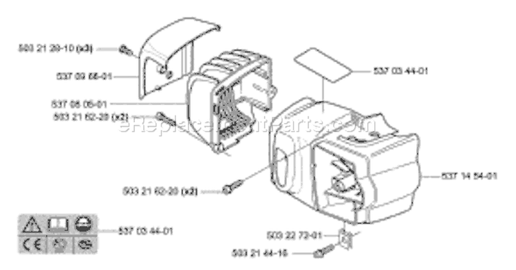 Page D Diagram and Parts List for 326 HD 75 X-Series 2003-01 Husqvarna Hedge Trimmer