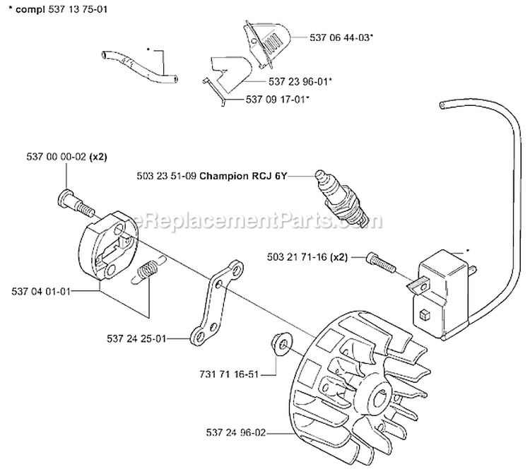 Page K Diagram and Parts List for 326 HE 3 X-Series 2004-01 Husqvarna Hedge Trimmer