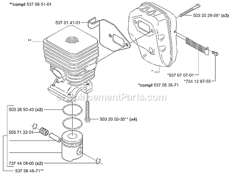 Page L Diagram and Parts List for 326 HE 3 X-Series 2004-01 Husqvarna Hedge Trimmer