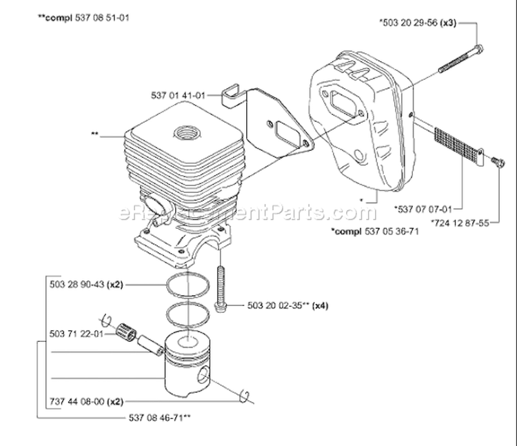 Page K Diagram and Parts List for 326HE4 326 HE 4 E-tech 2 -2001-09 Husqvarna Hedge Trimmer