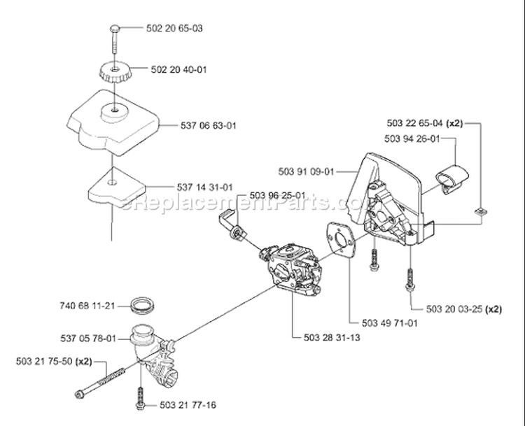 Page B Diagram and Parts List for 326HE4 326 HE 4 E-tech 2 -2001-09 Husqvarna Hedge Trimmer