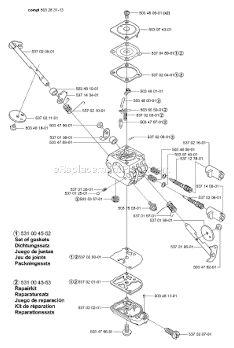 Page D Diagram and Parts List for 326HE4 326 HE 4 E-tech 2 -2001-09 Husqvarna Hedge Trimmer