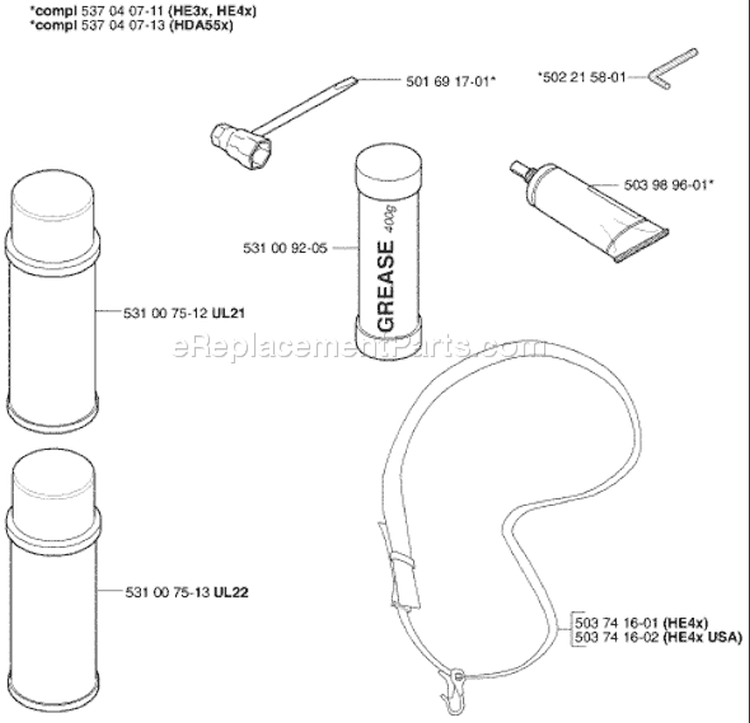 Page A Diagram and Parts List for 326 HE 4 X-Series 2003-01 Husqvarna Hedge Trimmer