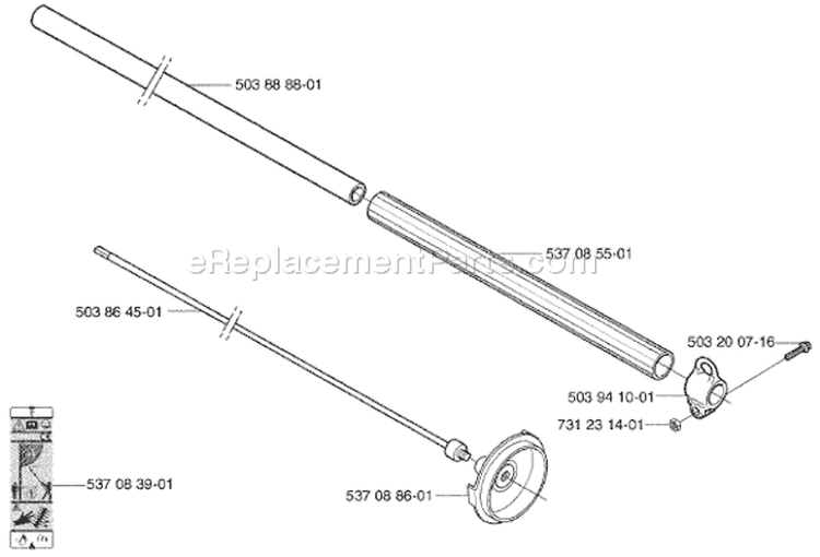 Page J Diagram and Parts List for 326 HE 4 X-Series 2003-01 Husqvarna Hedge Trimmer