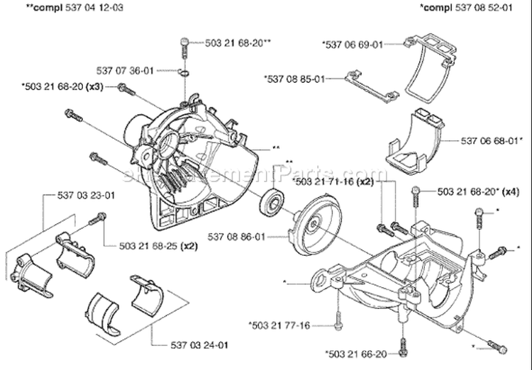 Page E Diagram and Parts List for 326 HE 4 X-Series 2003-01 Husqvarna Hedge Trimmer