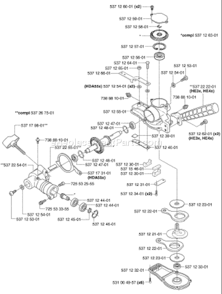 Page I Diagram and Parts List for 326 HE 4 X-Series 2003-01 Husqvarna Hedge Trimmer