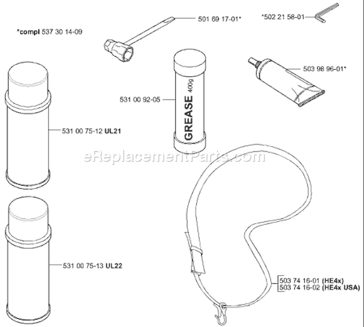 Page A Diagram and Parts List for 326 HE 4 X-Series 2004-01 Husqvarna Hedge Trimmer