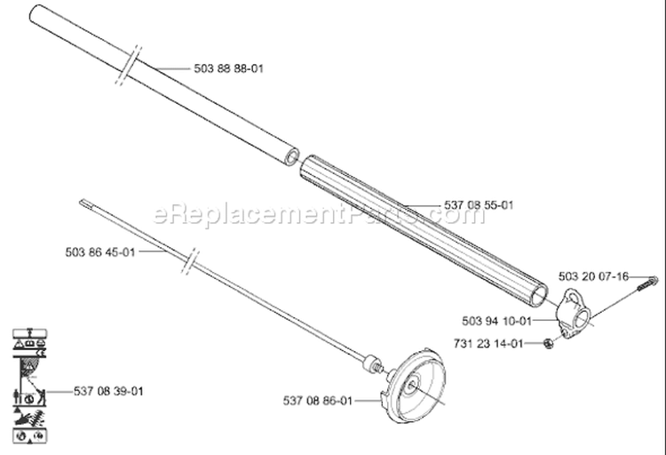 Page J Diagram and Parts List for 326 HE 4 X-Series 2004-01 Husqvarna Hedge Trimmer