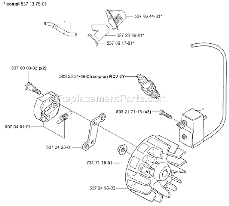 Page K Diagram and Parts List for 326 HE 4 X-Series 2004-01 Husqvarna Hedge Trimmer