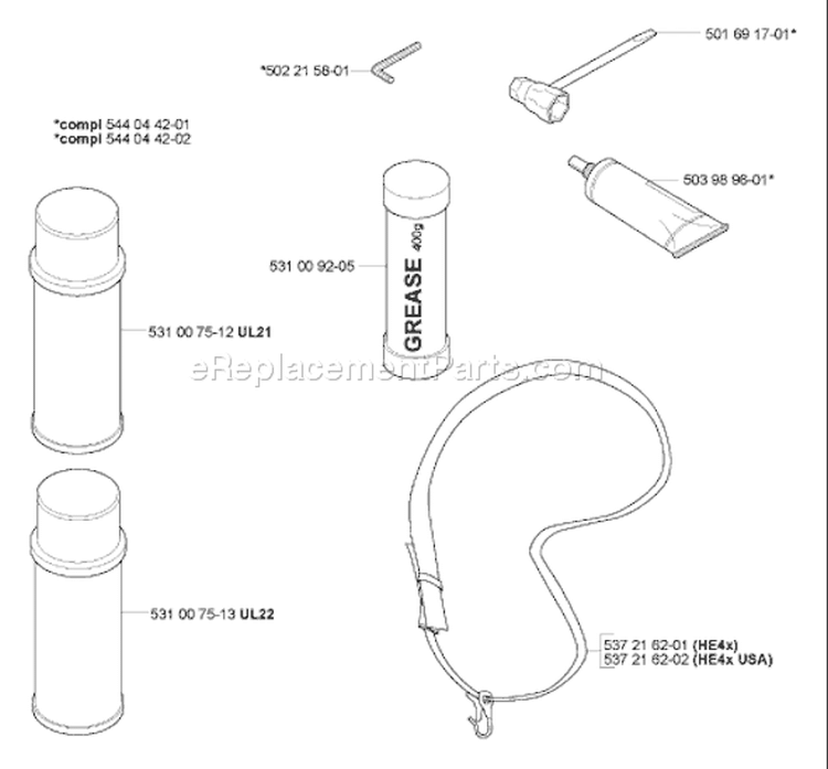 Page A Diagram and Parts List for 326 HE 3x 2005-10 Husqvarna Hedge Trimmer