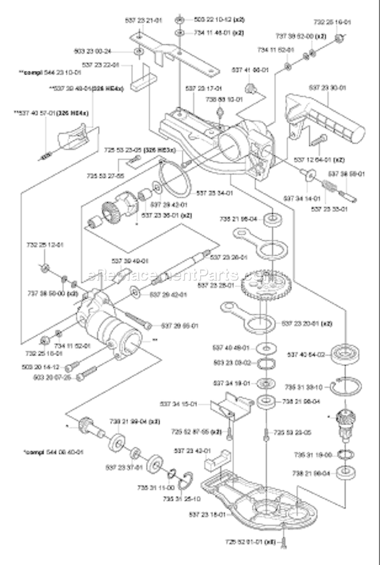 Page L Diagram and Parts List for 326 HE 3x 2005-10 Husqvarna Hedge Trimmer