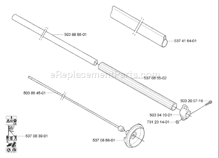 Page M Diagram and Parts List for 326 HE 4x 2005-10 Husqvarna Hedge Trimmer