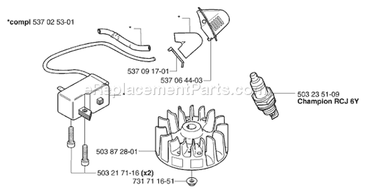 Page G Diagram and Parts List for 326 HS 75 X-Series 2002-01 Husqvarna Hedge Trimmer