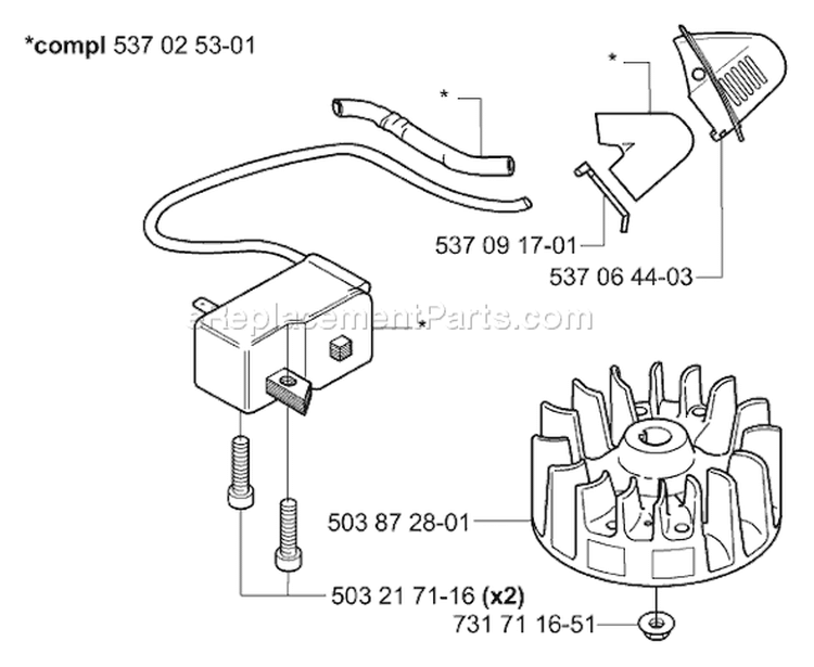 Page K Diagram and Parts List for 326 HS 75 X-Series 2003-01 Husqvarna Hedge Trimmer