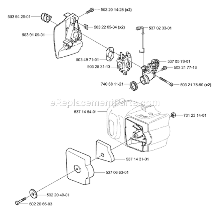 Page B Diagram and Parts List for 326 HS 75 X-Series 2003-01 Husqvarna Hedge Trimmer