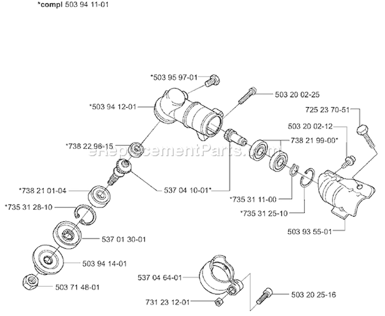 Page J Diagram and Parts List for 326LX 326 LX 2001-03 Husqvarna Trimmer