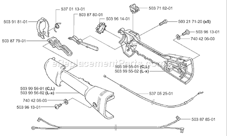 Page M Diagram and Parts List for 326L 326 L 2001-03 Husqvarna Trimmer