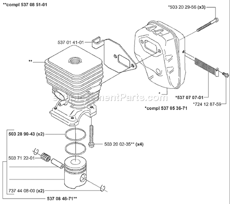 Page M Diagram and Parts List for 326C 326 C 2001-03 Husqvarna Trimmer