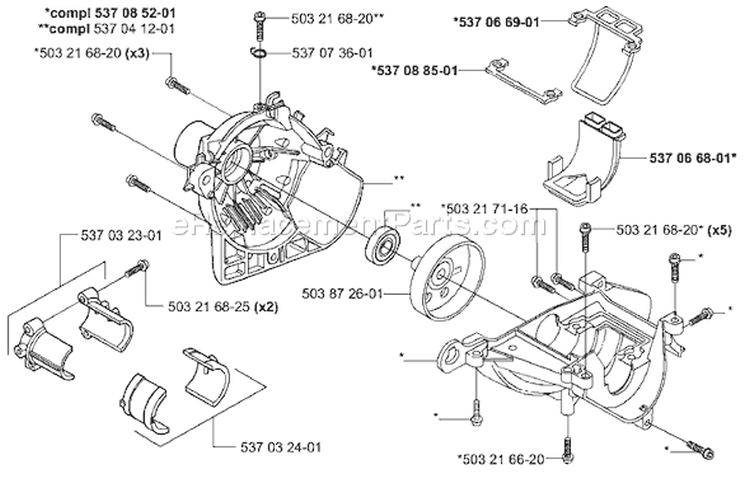 Page G Diagram and Parts List for 326L 326 L 2001-03 Husqvarna Trimmer