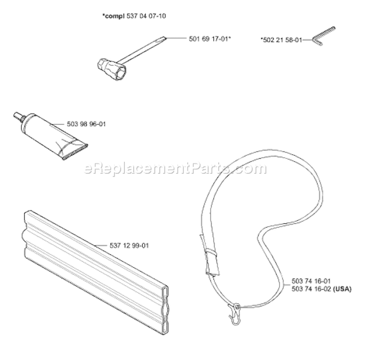 Page A Diagram and Parts List for 326 P4 X-Series 2001-09 Husqvarna Pole Saw