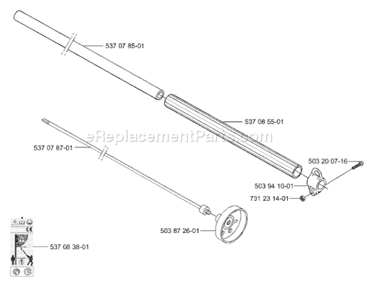 Page L Diagram and Parts List for 326 P4 X-Series 2001-09 Husqvarna Pole Saw