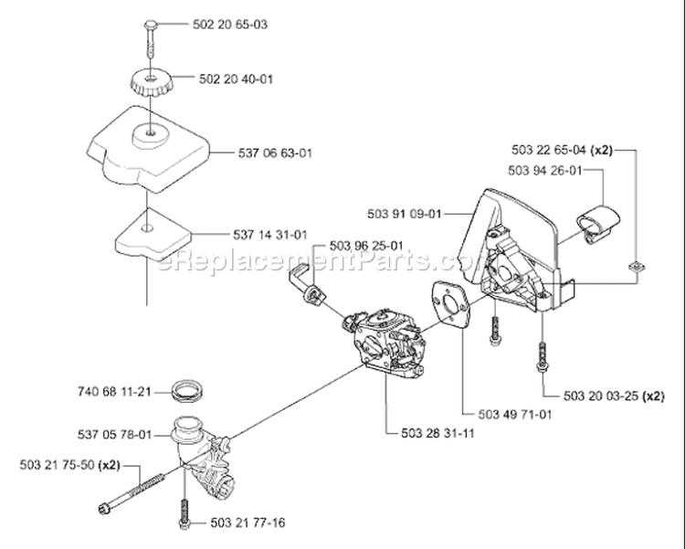 Page B Diagram and Parts List for 326 P4 X-Series 2001-09 Husqvarna Pole Saw
