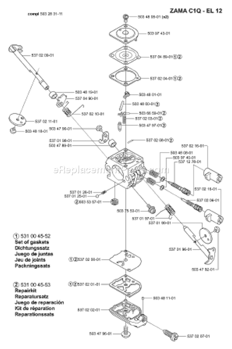 Page D Diagram and Parts List for 326 P4 X-Series 2001-09 Husqvarna Pole Saw