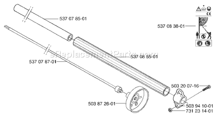 Page K Diagram and Parts List for 326 P4 X-Series 2002-05 Husqvarna Pole Saw