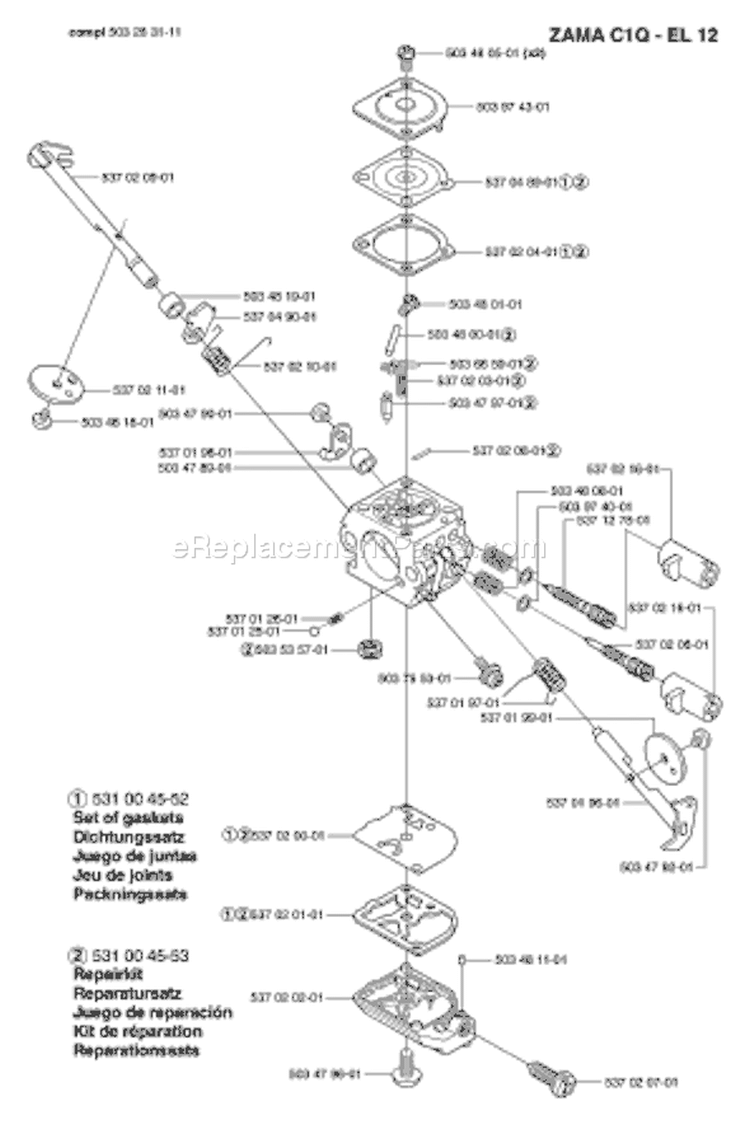 Page C Diagram and Parts List for 326 P4 X-Series 2002-05 Husqvarna Pole Saw