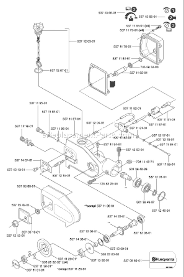 Page H Diagram and Parts List for 326 P4 X-Series 2002-05 Husqvarna Pole Saw