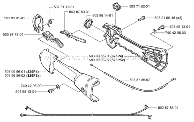 Page L Diagram and Parts List for 326P4 326 P4 2004-06 Husqvarna Pole Saw