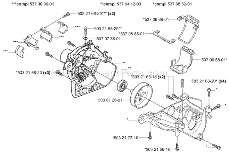 Page D Diagram and Parts List for 326P4 326 P4 2004-06 Husqvarna Pole Saw
