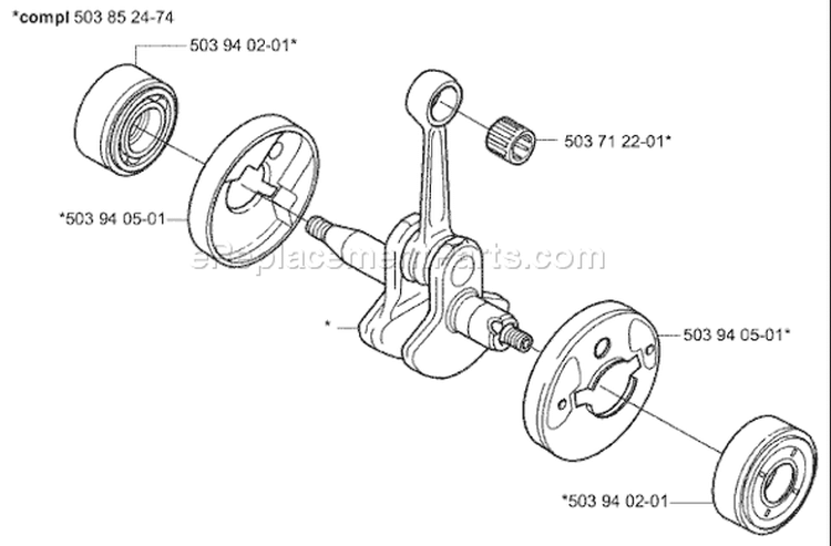 Page E Diagram and Parts List for 326P4 326 P4 2004-06 Husqvarna Pole Saw