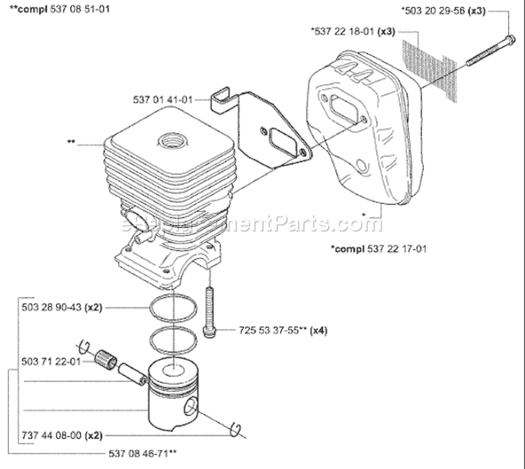 Page I Diagram and Parts List for 326P4 326 P4 2004-06 Husqvarna Pole Saw