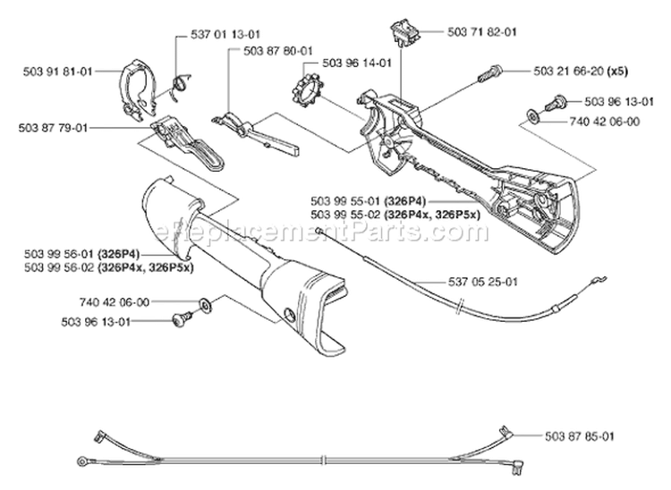 Page M Diagram and Parts List for 326 P5 X-Series 2002-05 Husqvarna Pole Saw