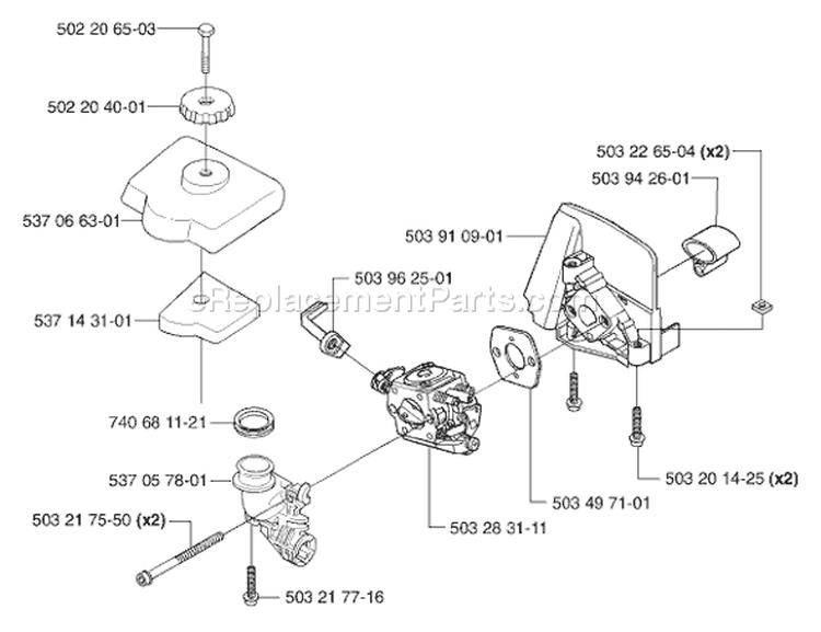 Page B Diagram and Parts List for 326 P5 X-Series 2002-05 Husqvarna Pole Saw