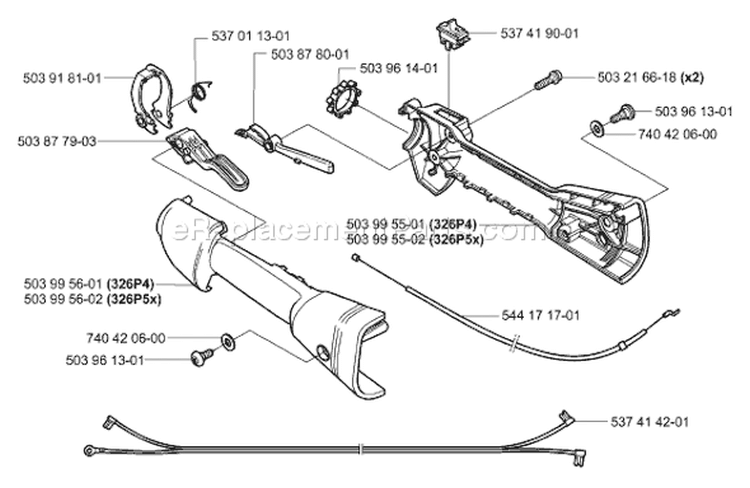 Page L Diagram and Parts List for 326 P5 X-Series 2006-07 Husqvarna Pole Saw