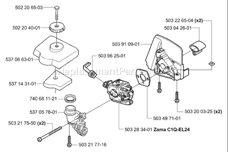 Page B Diagram and Parts List for 326 P5 X-Series 2006-07 Husqvarna Pole Saw