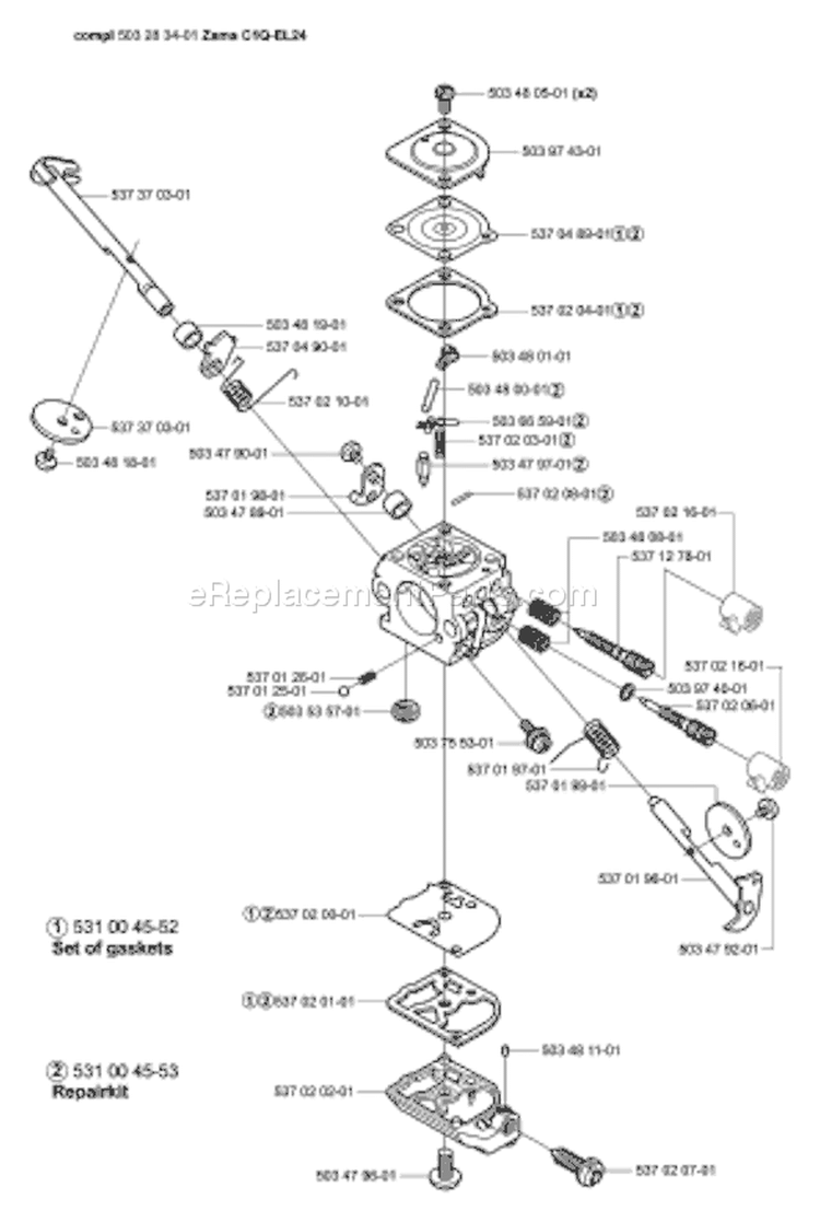 Page C Diagram and Parts List for 326 P5 X-Series 2006-07 Husqvarna Pole Saw
