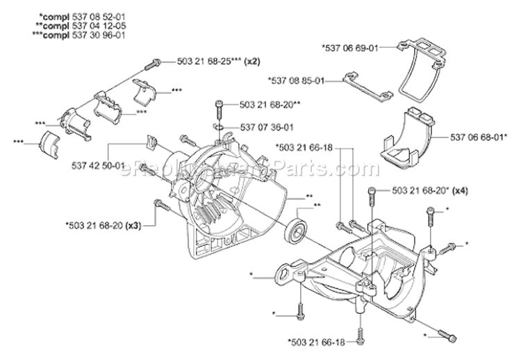 Page E Diagram and Parts List for 326 P5 X-Series 2006-07 Husqvarna Pole Saw