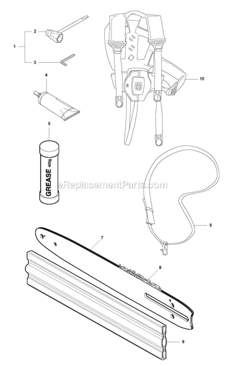 Accessories Diagram and Parts List for 327P4 2012-10 Husqvarna Pole Saw