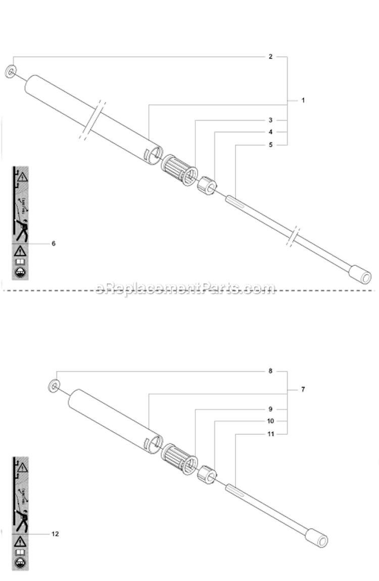 Shaft 2 Diagram and Parts List for 327P4 2012-10 Husqvarna Pole Saw