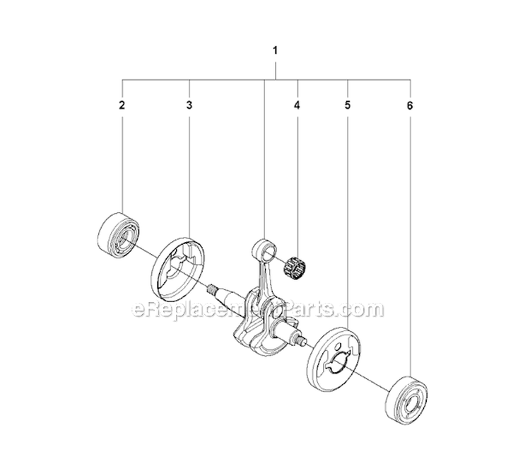Crankshaft Diagram and Parts List for 327PT5S 2011-06 Husqvarna Pole Saw